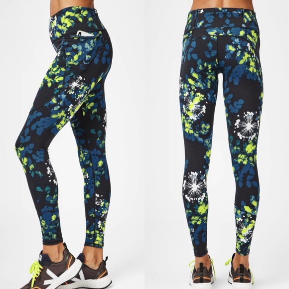Sweaty Betty Pants - Sweaty Betty Women's Power Full Length Leggings in Blue Floral Splash Size XS